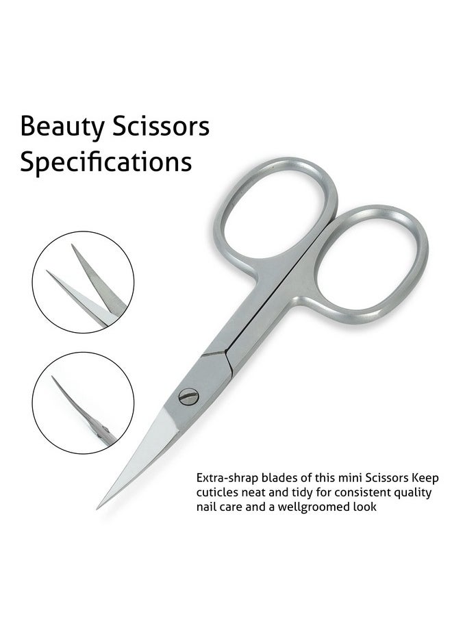 Cuticle Scissors- Stainless Steel Curved Blade Small Scissors For Trimming The Fingernails, Toenails, Eyebrow, Eyelash, Dry Skin - Nail Scissors(C)