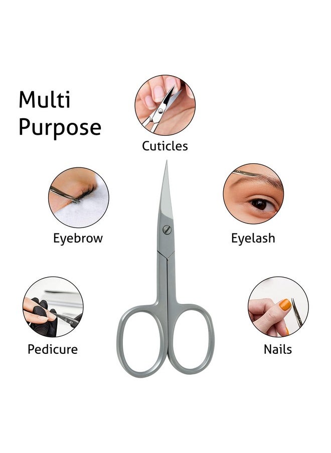 Cuticle Scissors- Stainless Steel Curved Blade Small Scissors For Trimming The Fingernails, Toenails, Eyebrow, Eyelash, Dry Skin - Nail Scissors(C)