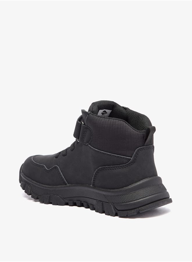 Boy's Panelled Boots with Hook and Loop Closure