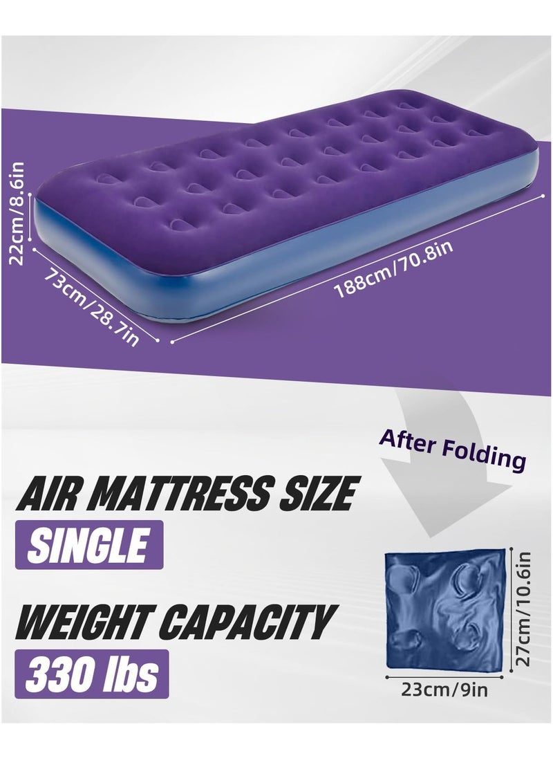 Inflatable Mattress Blow Up Bed Single Camping Mattress