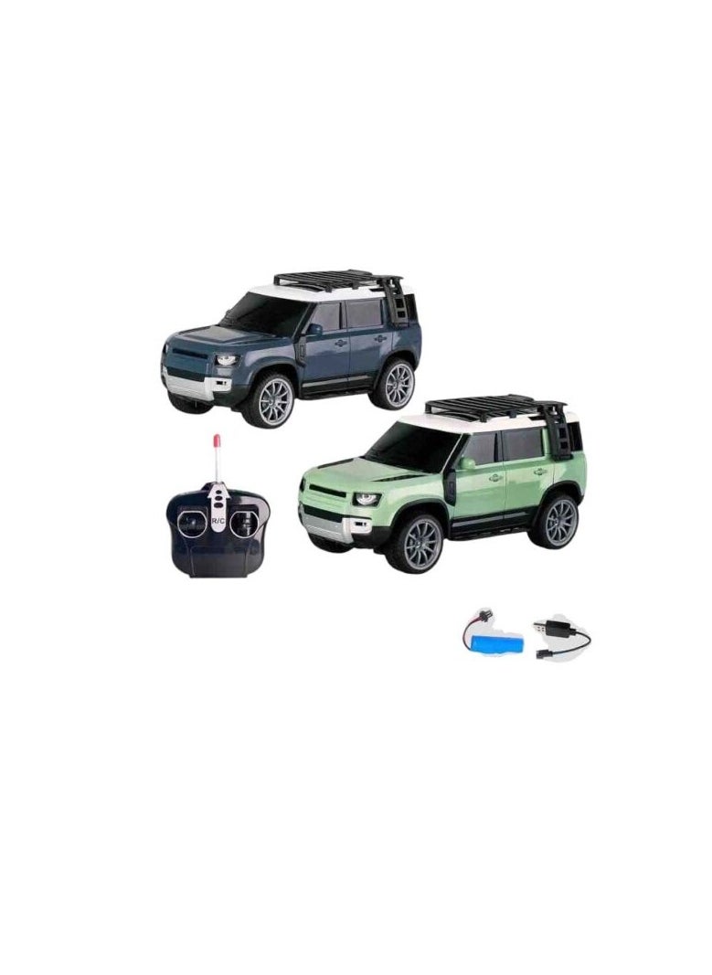 Remote Control Defender Car - 4Wd High-Speed Off-Road Rc Car With Led Lights, Rechargeable Battery, And All-Terrain Tires,1Piece Assorted Color