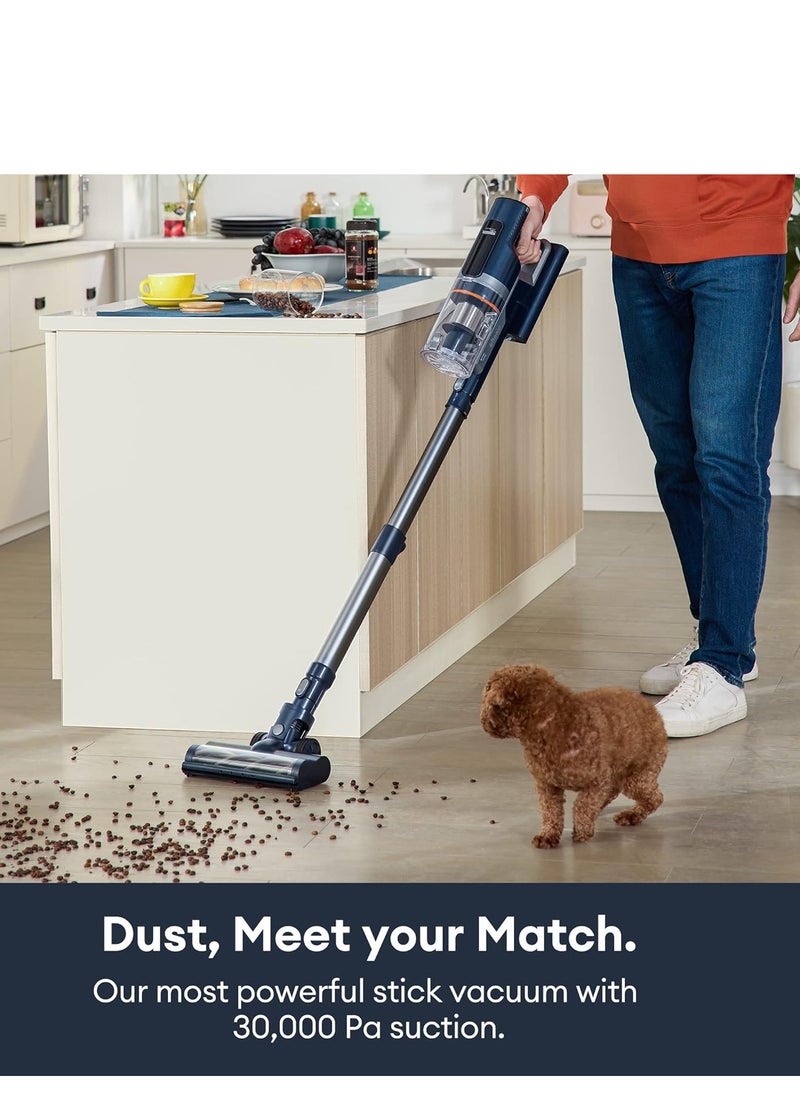 FS1 Cordless Vacuum Cleaner, with Automatic Emptying Station, Powerful Suction 30KPa/450W, Removable Battery, 5-Layer Filter,Handheld, Stick Vacuum Cleaner for Hard Floor Home Carpets