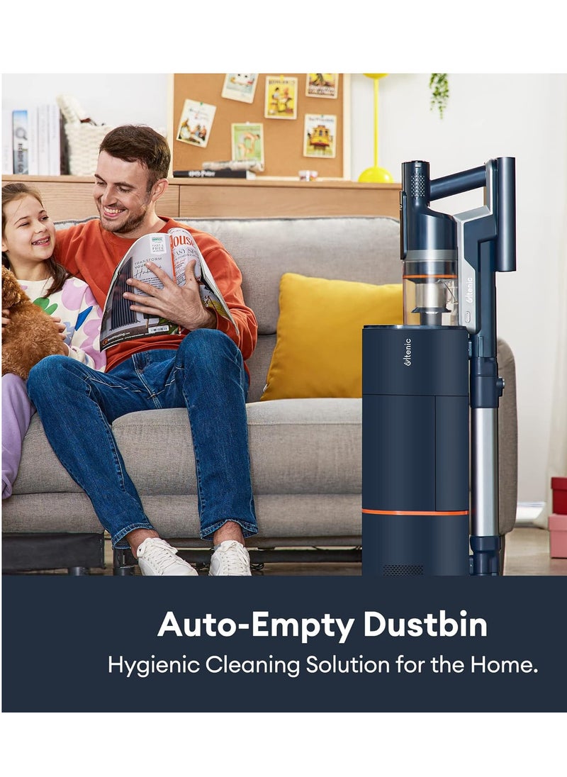 FS1 Cordless Vacuum Cleaner, with Automatic Emptying Station, Powerful Suction 30KPa/450W, Removable Battery, 5-Layer Filter,Handheld, Stick Vacuum Cleaner for Hard Floor Home Carpets