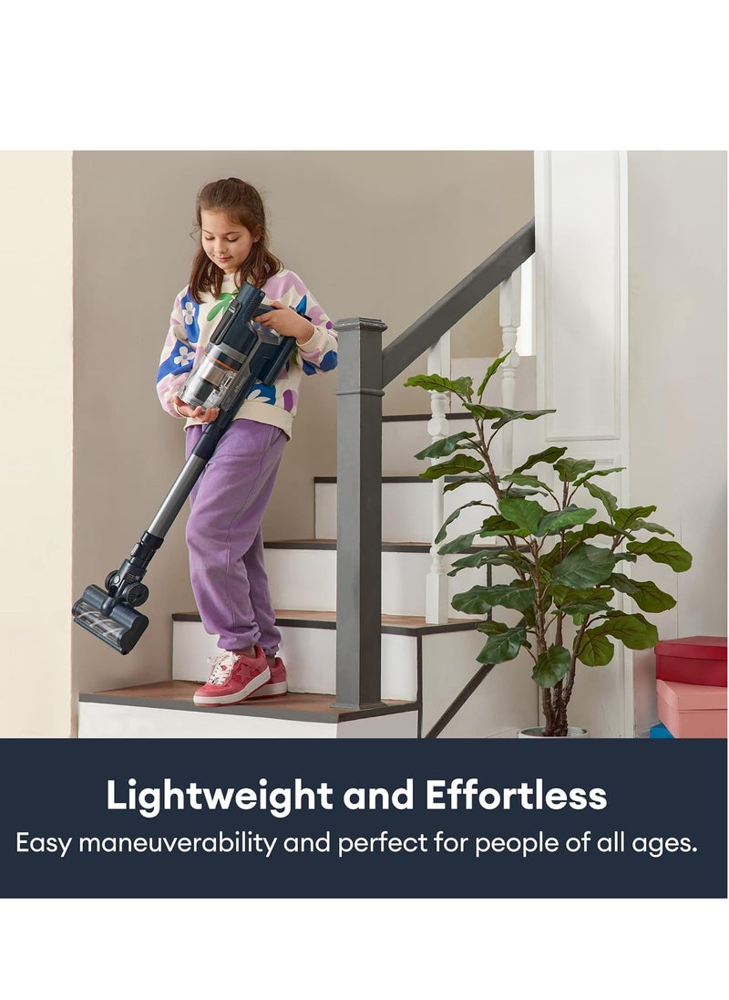 FS1 Cordless Vacuum Cleaner, with Automatic Emptying Station, Powerful Suction 30KPa/450W, Removable Battery, 5-Layer Filter,Handheld, Stick Vacuum Cleaner for Hard Floor Home Carpets