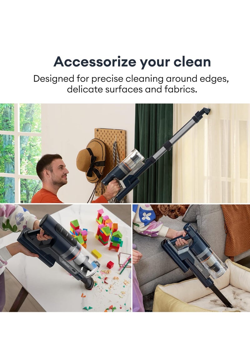 FS1 Cordless Vacuum Cleaner, with Automatic Emptying Station, Powerful Suction 30KPa/450W, Removable Battery, 5-Layer Filter,Handheld, Stick Vacuum Cleaner for Hard Floor Home Carpets