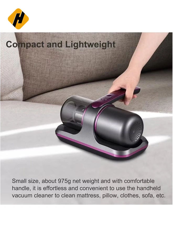 Compact Mattress Vacuum Cleaner – 100W Handheld Cordless with UV Light, 8000Pa Suction, and 250ml Dust Collection