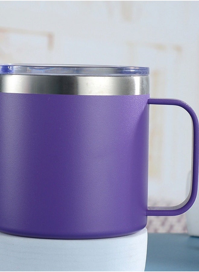 Mug with lid Double-layer stainless steel hot and cold insulation cup 14oz