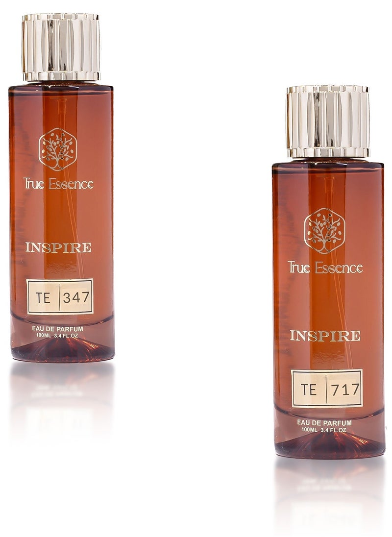 True Essence Combo Pack Of 2 Inspire Collection TE 347 And TE 717 Eau De Parfum 100 ml For Unisex 3.4 FL.OZ