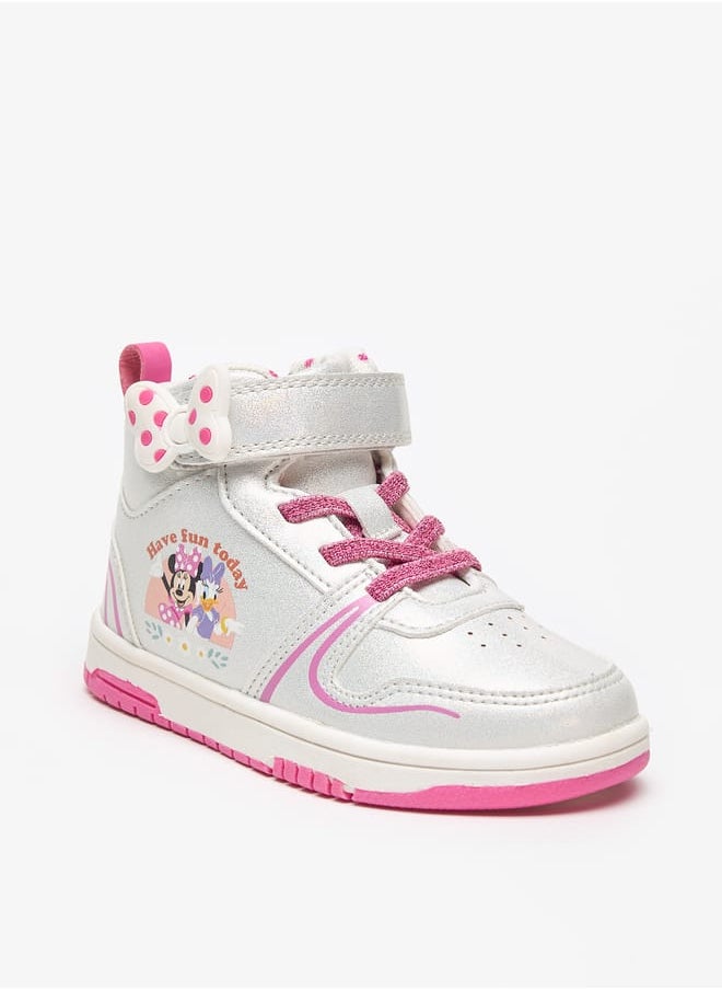 Minnie Mouse and Daisy Duck Print Sneakers with Hook and Loop Closure