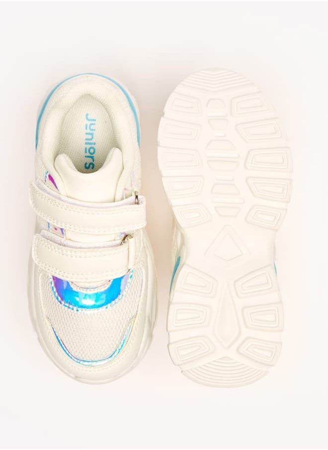 Panelled Sneakers with Hook and Loop Closure