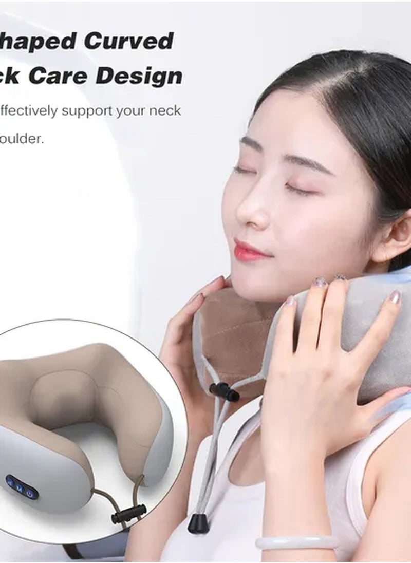 Rechargeable U Shaped Cervical Massage Pillow Neck Massager