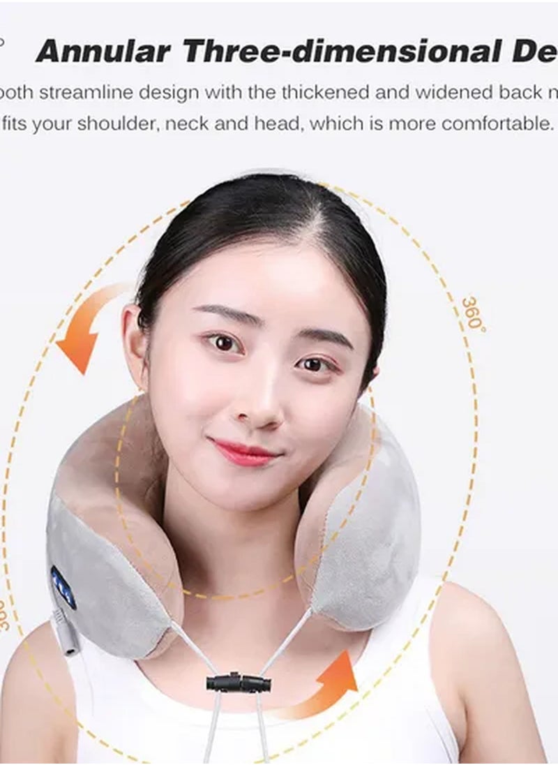 Rechargeable U Shaped Cervical Massage Pillow Neck Massager