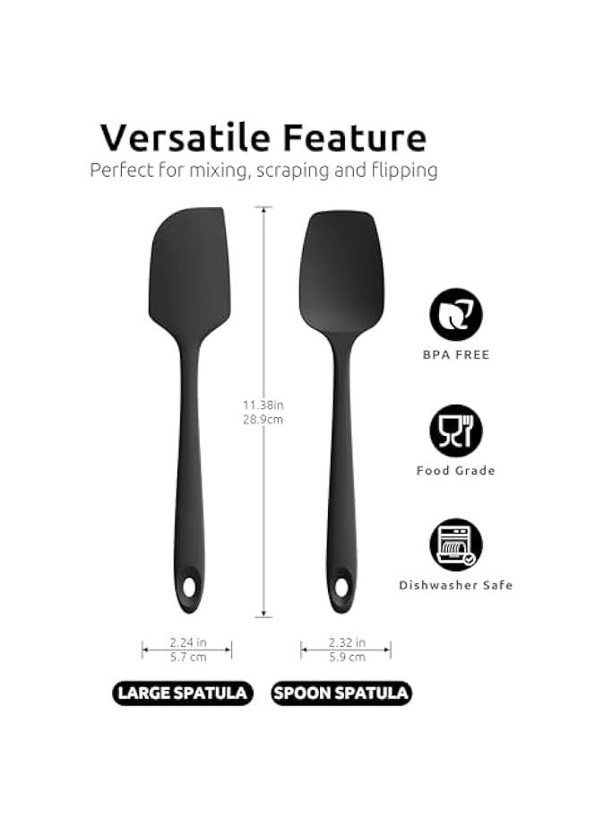 2 Pcs Silicone Kitchen Spatula for Cooking,Pizza Sauce Spreader Utensils Spatula Tools for Baking