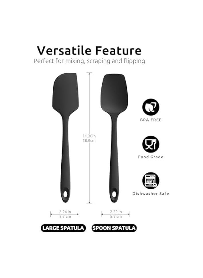 2 Pcs Silicone Kitchen Spatula for Cooking,Pizza Sauce Spreader Utensils Spatula Tools for Baking