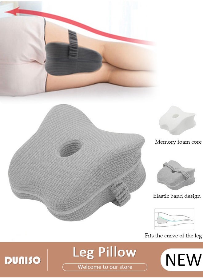 Leg and Knee Foam Support Pillow for Side Sleepers,Memory Foam Pillow Knee Pillows for Hip Pain, Lower Back Pain Relief, Side Sleeper Pillows for Adults, Leg Pillow with Washable Cover