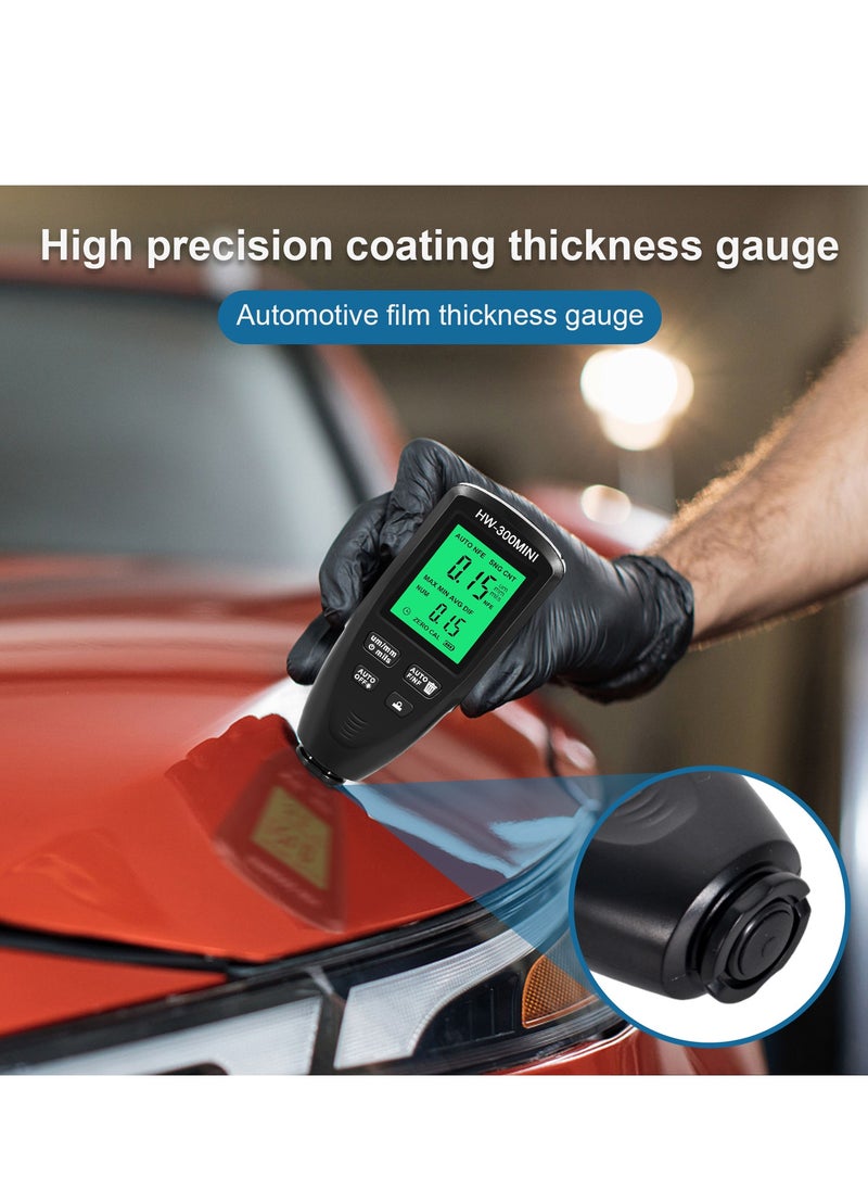 Coating Thickness Gauge 0-2000μm, Thickness Gauge with Digital LCD Display & Battery Level, Paint Layer Gauge Auto Fe & NFe Probe Digital Paint Gauge for Car Paint Tester