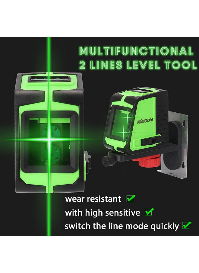 KKmoon Multifunctional 2 Lines Laser Level Large Window Leveling Tool with Sound Alarm Function