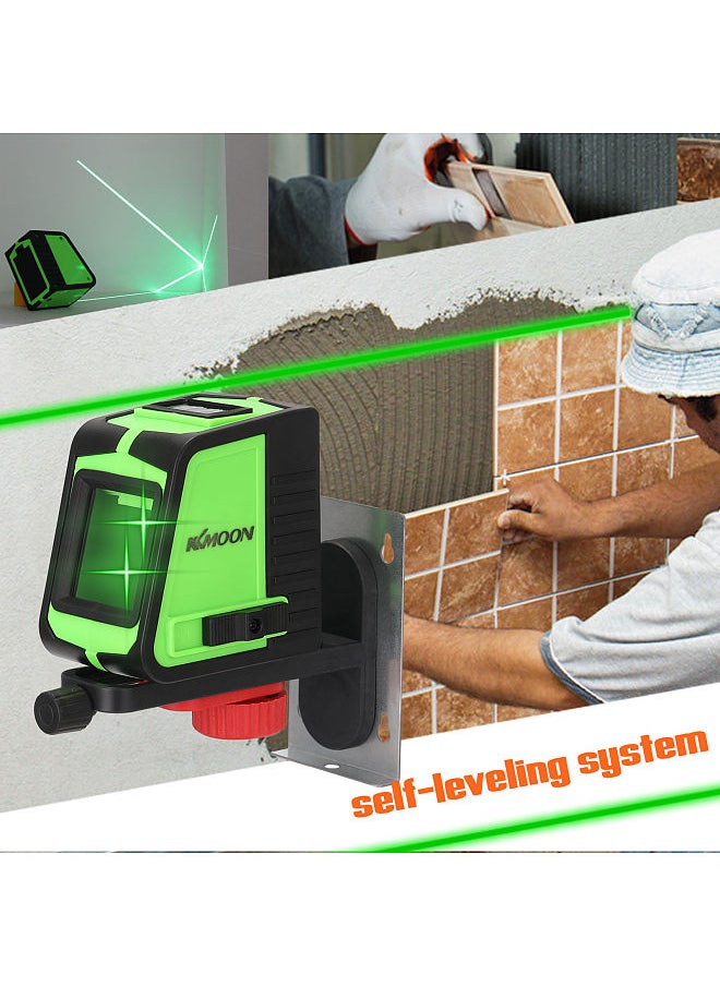 KKmoon Multifunctional 2 Lines Laser Level Large Window Leveling Tool with Sound Alarm Function