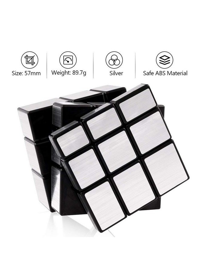 Shengshou Mirror Cube 3X3X3 Speed Cube 3X3 Mirror Blocks Cube Different Shapes Silver Cube 57Mm