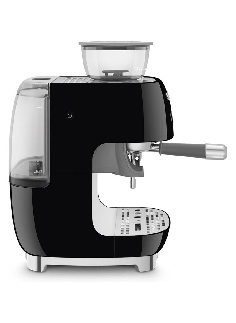 50s Retro Style Coffee Machine with Built-in Grinder, Manual Espresso Maker, 4L Water Tank, Gloss Finish