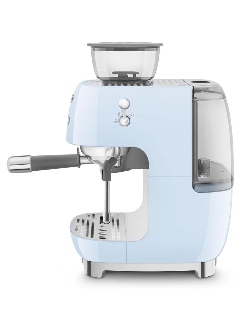 50s Retro Style Coffee Machine with Built-in Grinder, Manual Espresso Maker, 4L Water Tank, Gloss Finish