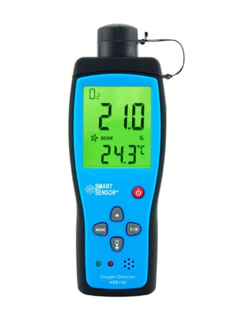 Oxygen Gas Meter, Digital Portable Automotive O2 Gas Tester, Digital LCD Display, O2 Concentration Measurement Alarm, Device for Car, Climbing, Tunnel, Laboratory and Industry