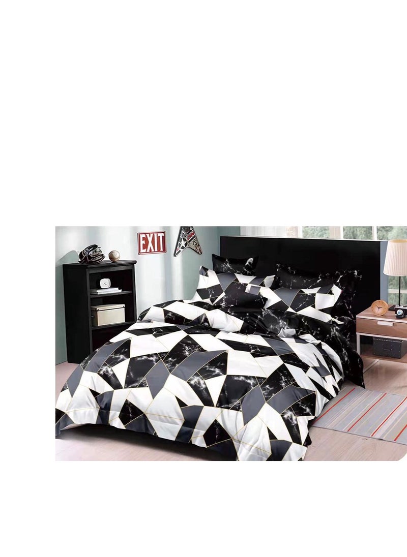 6-Piece Comforter Set – Soft, Comfortable  King size 1-PC fitted bedsheet 200 * 200cm,1-PCS Comforter 220 * 240 fixed, 4PCS Super Soft Pillowcases
