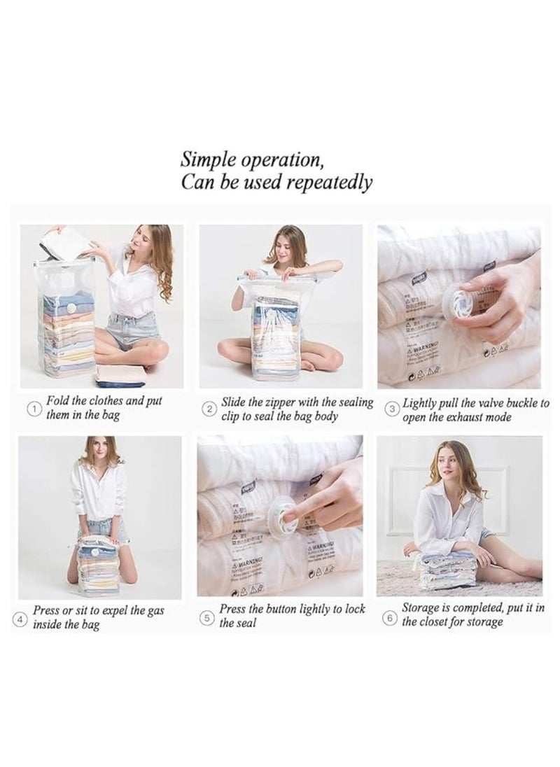 Vacuum Storage Bag Space Saver Pressure Bag for Storing Clothes Beddings Towels Reusable And Wear Resistant 12 Pcs 60X80CM