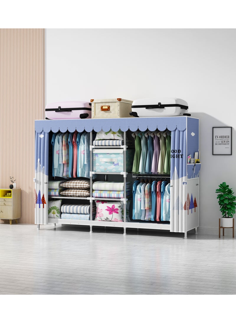 Portable Clothing Wardrobe With Storage Cupboard Organiser 201*170*45