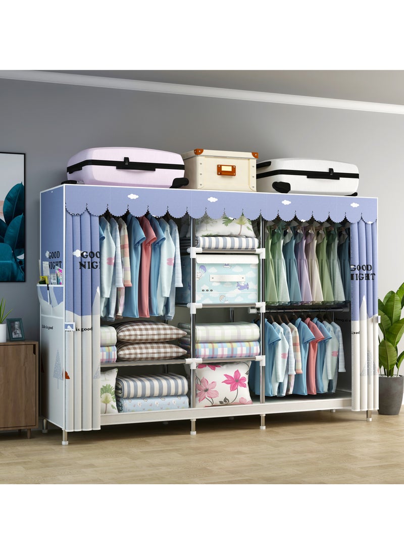 Portable Clothing Wardrobe With Storage Cupboard Organiser 201*170*45