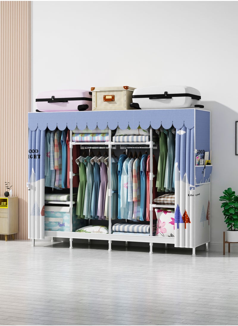 Portable Clothing Wardrobe With Storage Cupboard Organiser 165*170*45