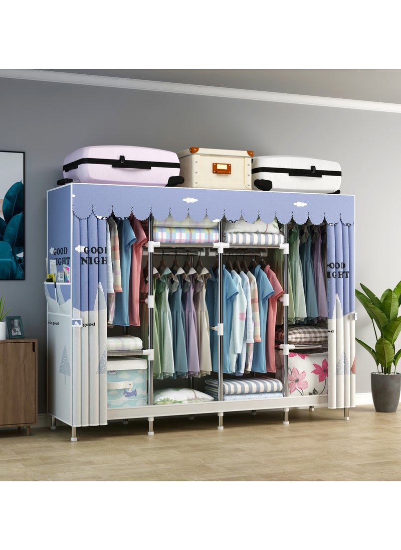 Portable Clothing Wardrobe With Storage Cupboard Organiser 165*170*45