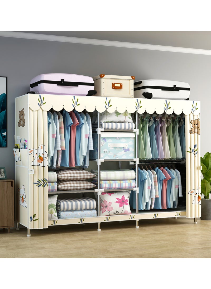 Portable Clothing Wardrobe With Storage Cupboard Organiser 201*170*45