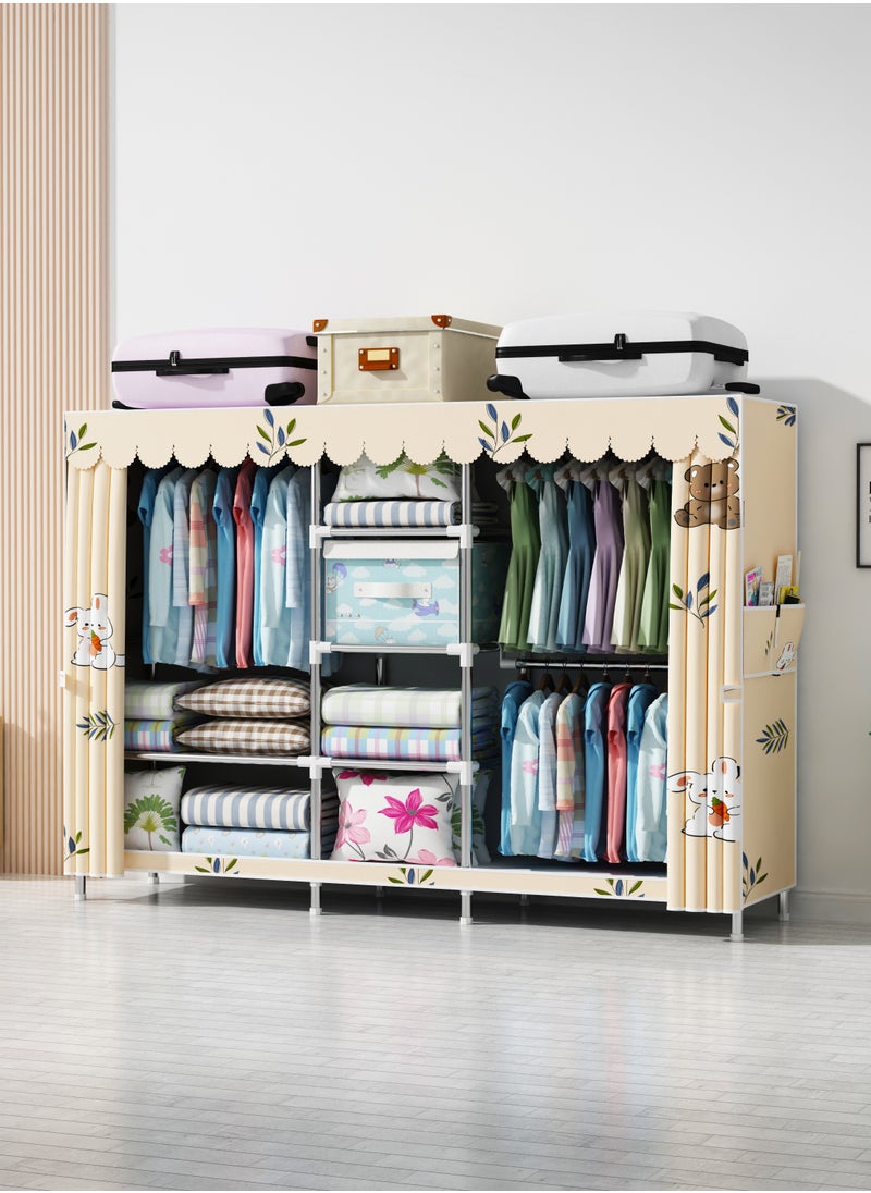 Portable Clothing Wardrobe With Storage Cupboard Organiser 201*170*45