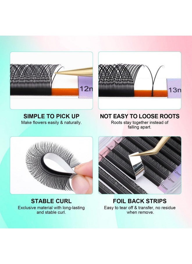 Yy Eyelash Extensions Supplies Y Lash 0.07Mm L Curl 8-15Mm Mix Tray Premade Fans 4D Russian Volume Y Shape Faux Mink Matte 12 Rows Cluster Wispies Crisscross Eye Lashes