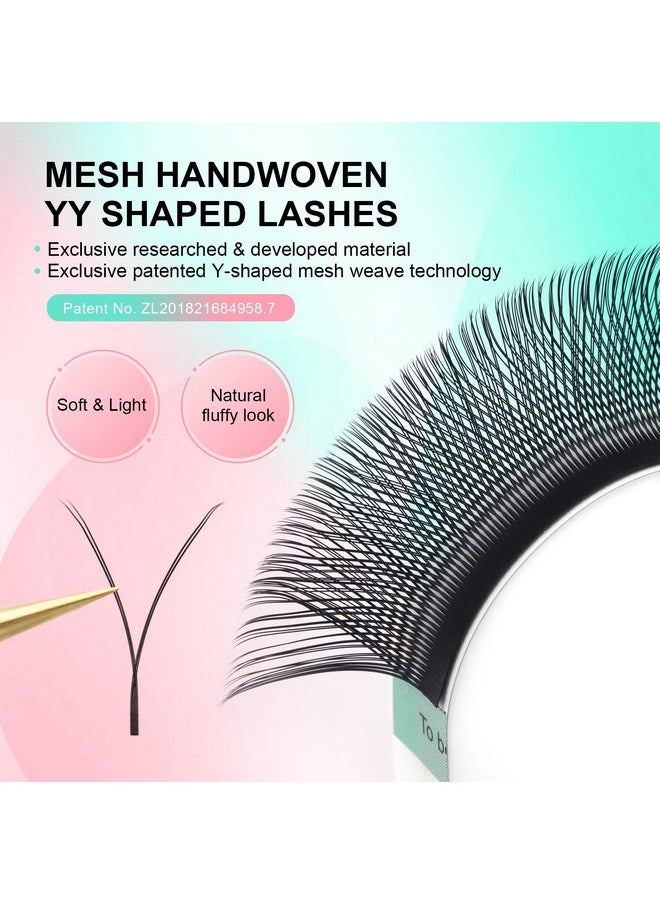 Yy Eyelash Extensions Supplies Y Lash 0.07Mm L Curl 8-15Mm Mix Tray Premade Fans 4D Russian Volume Y Shape Faux Mink Matte 12 Rows Cluster Wispies Crisscross Eye Lashes