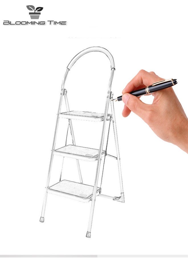 3-Step Folding Step Ladder Black/Red