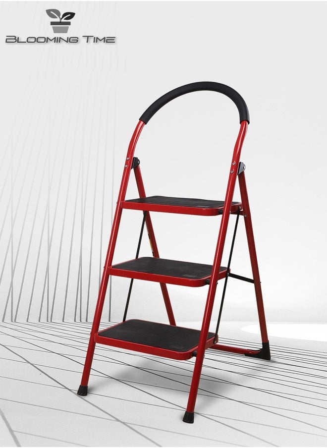 3-Step Folding Step Ladder Black/Red