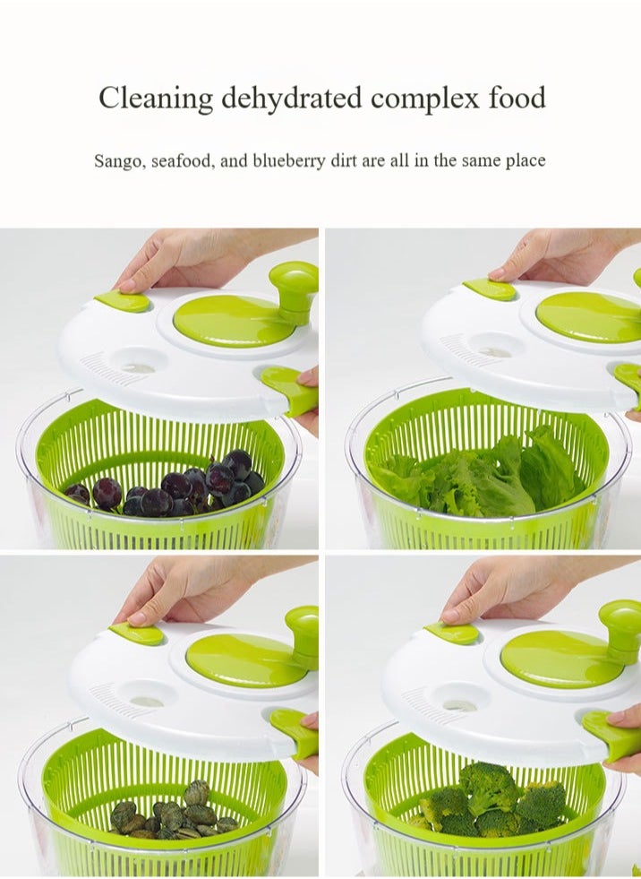 Vegetable Dehydrator Washing Basket Kitchen Supplies Artifact Drain Basket Manual Spinner Fruit And Vegetable Salad Spinner Suitable For Salad Making