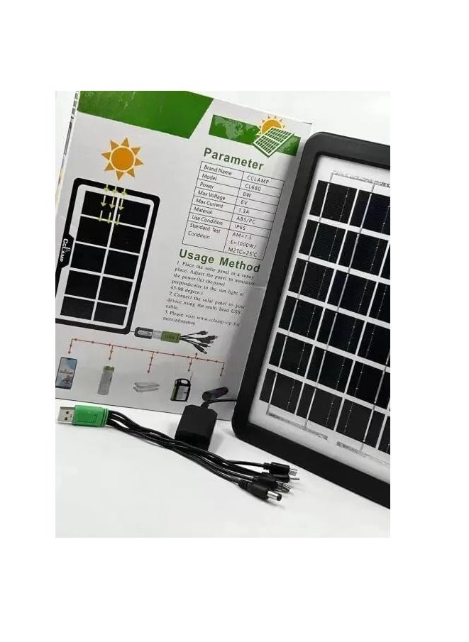 Solar panel Cclamp CL-680 8 W 28x20 cm USB - Black