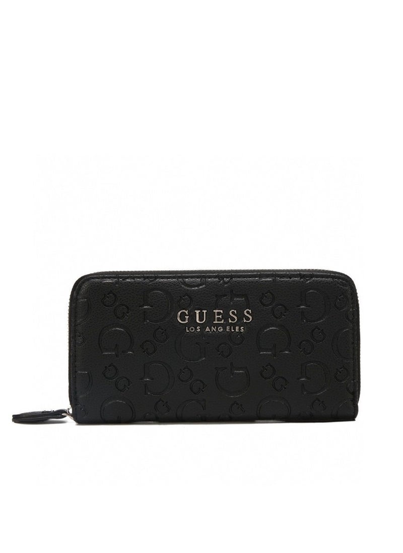 Laurel rectangular zipper wallet (black)