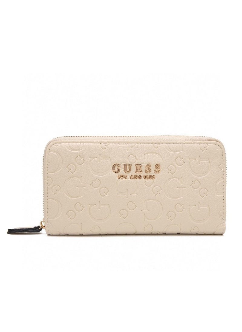 Laurel rectangular zipper wallet (beige)