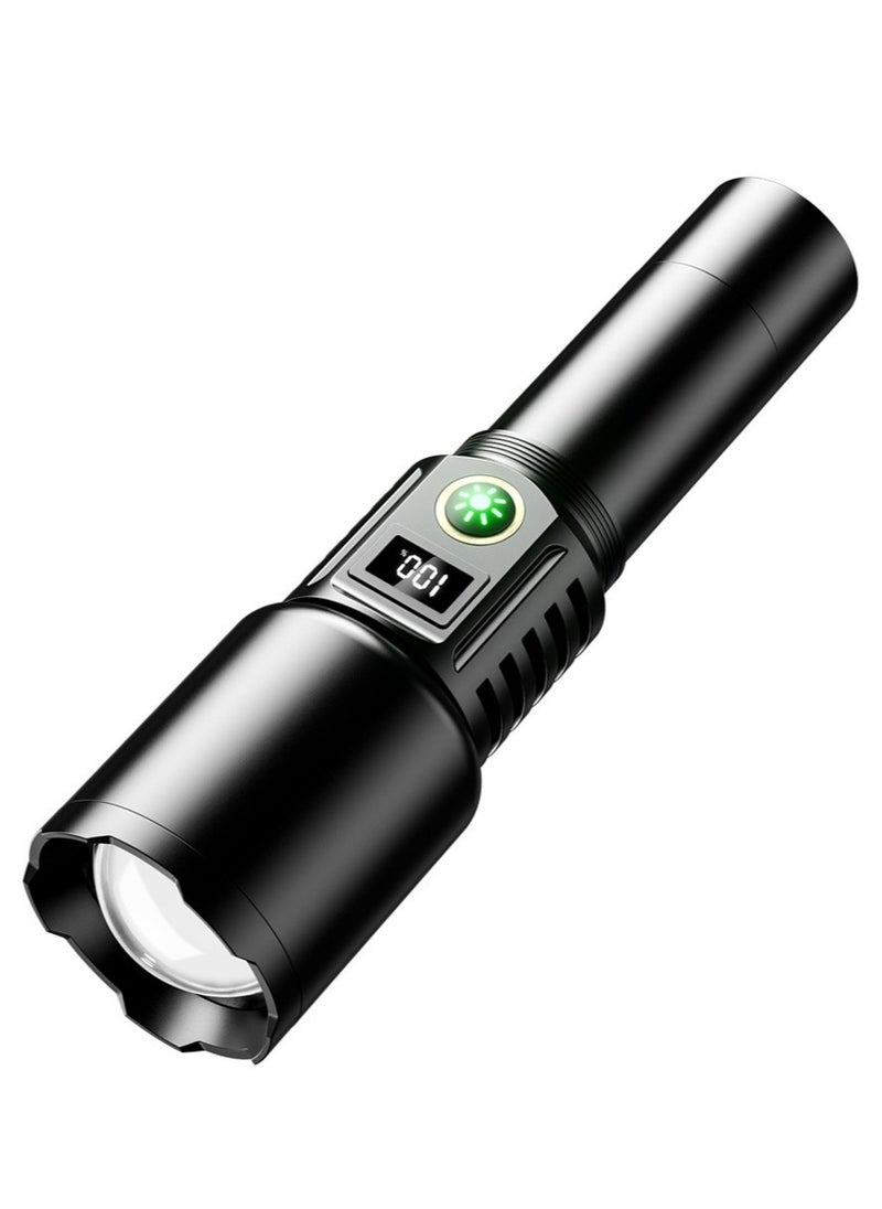 P90 SX508 Multi Functional Waterproof Telescopic Flashlight With Digital Display Battery Indicator