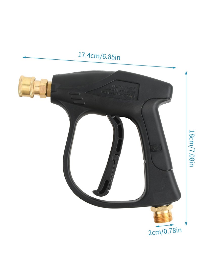 4000PSI High Pressure Washer Gun Handle with 5 Water Nozzle with 5 Water Nozzle Tip, Car Wash Spray Gun no Hose, M22-14 Hose Connector & 1/4