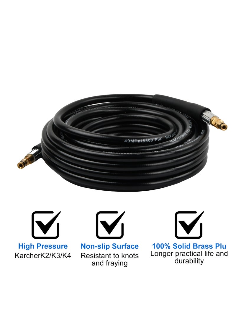 Pressure Washer Hose 10m 18MPa (2610PSI) Max 60°C - Replacement Hose Extension for Karcher K Series K2 K3 K4 K5 K6 K7 - Power-Jet Washing Hose