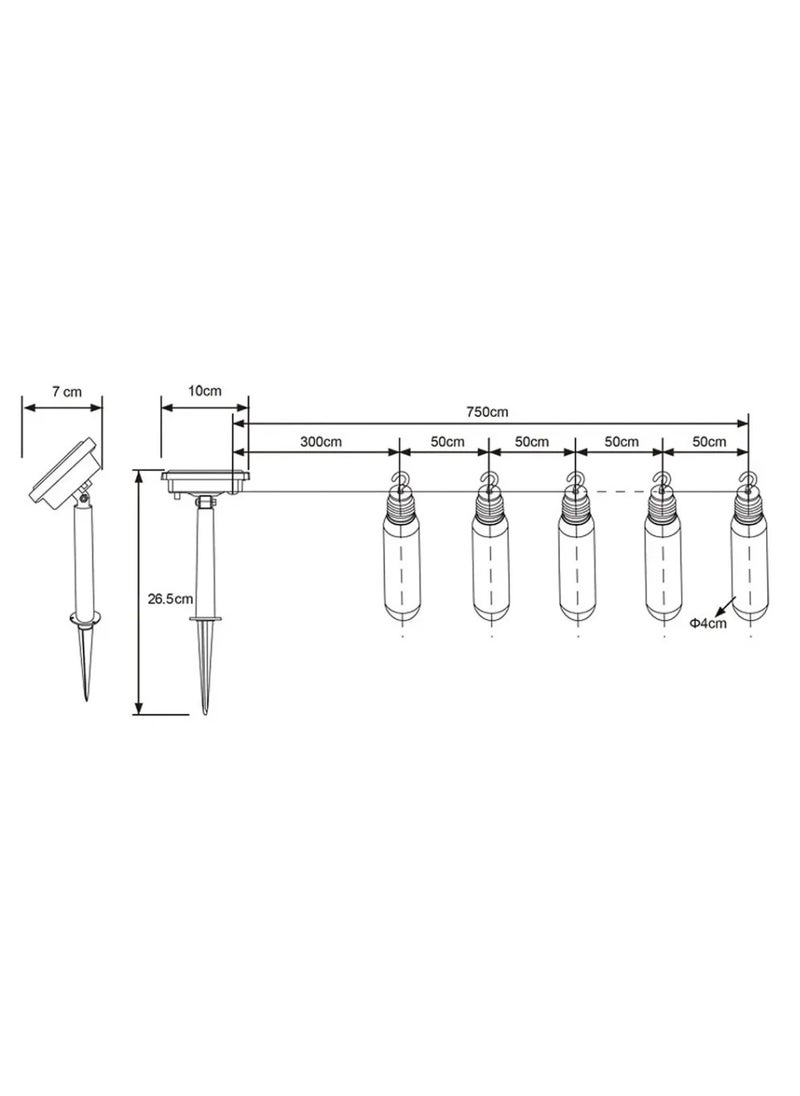 Alvares Solar-Powered 10-Integrated LED Outdoor String Light (0.04 W, Warm White)