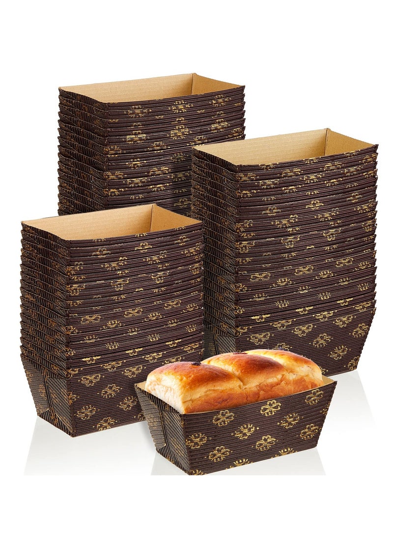 Mini Paper Loaf Pans, 50 Pieces Disposable Paper Baking Loft Pans, Paper Rectangle Paper Baking Pans for Quick Bread Small Pumpkin Breads, Microwave Oven Freezer Safe (3.1 x 1.5 x 1.7 Inch)