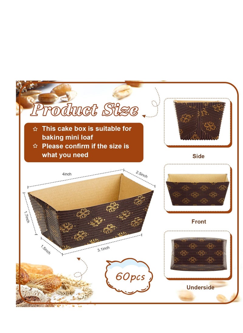 Mini Paper Loaf Pans, 50 Pieces Disposable Paper Baking Loft Pans, Paper Rectangle Paper Baking Pans for Quick Bread Small Pumpkin Breads, Microwave Oven Freezer Safe (3.1 x 1.5 x 1.7 Inch)