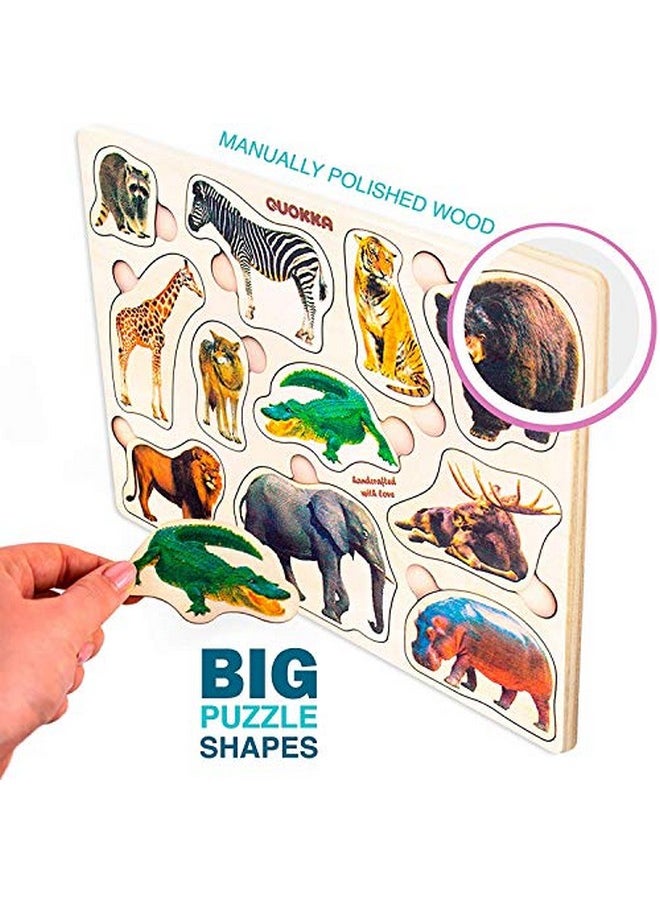 Wooden Puzzles For Toddlers 1-3 - 3Xset Toddler Puzzles Ages 2-4 - Montessori Animal Toy Puzzles For Toddlers 3-5 Year Old - Wood Toy Learning Realistic Animals For Boy And Girl