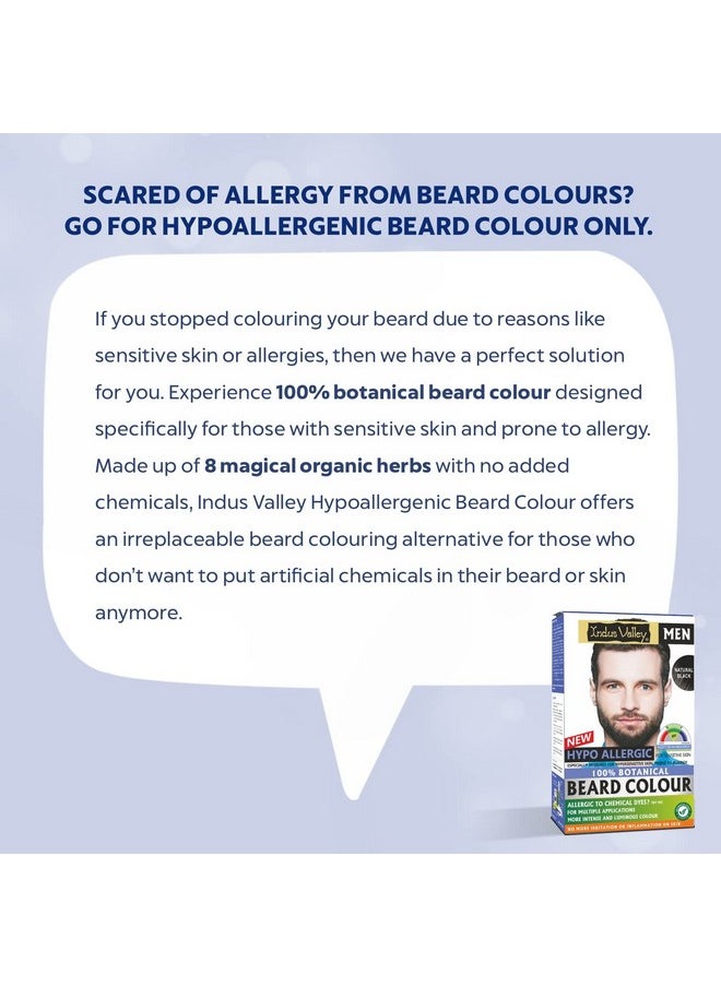 100% Botanical Hypo Allergic Mustache And Beard Color For Men | Long Lasting, Vegar And Cruelty Free (Black)